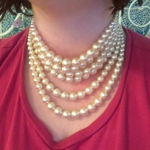Faux pearl chocker necklace